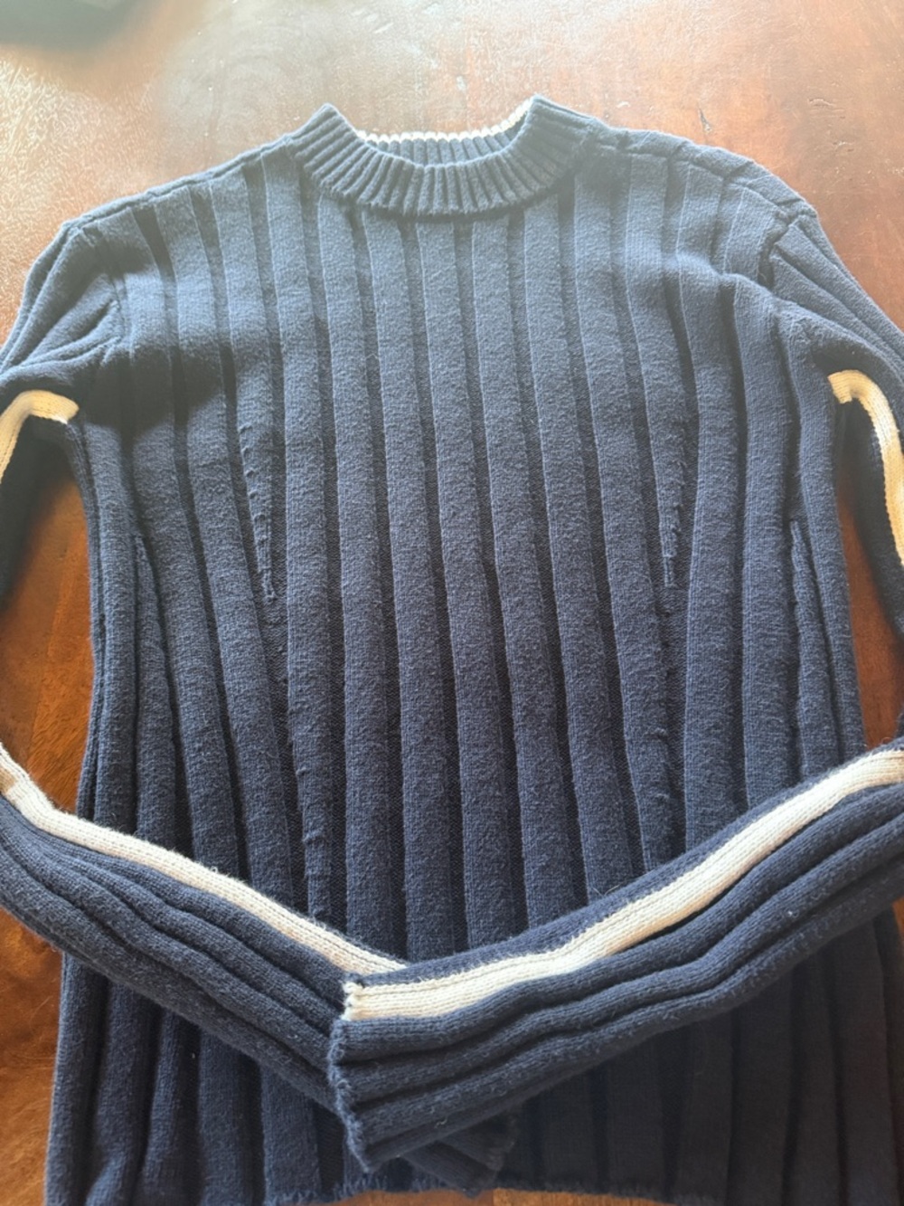 Faherty ribbed Navy Blue sweater XS - navy color is deeper than shows in photos